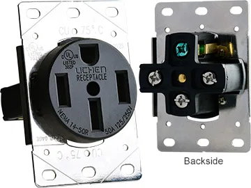 S981 – RV DESIGNER Receptacle, 30 Amp/ 125/250 Volt AC Power Flush Non Ground Fault Interrupter Single Receptacle Bla...
